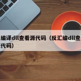 反编译dll查看源代码（反汇编dll查看源代码）