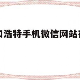 呼和浩特手机微信网站在哪里(呼和浩特坐公交车怎么刷手机微信)