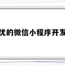 优的微信小程序开发(微信小程序开发平台有哪些)