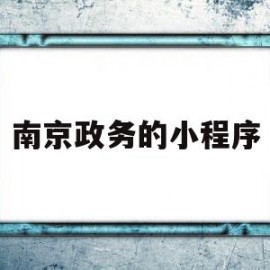 南京政务的小程序(南京政务的小程序叫啥)