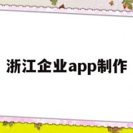 浙江企业app制作(浙江企业app制作下载)