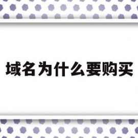 域名为什么要购买(为什么要域名注册)