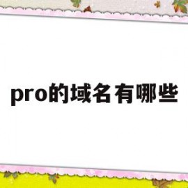 pro的域名有哪些(pro是哪个国家的域名)