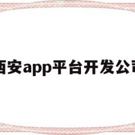 西安app平台开发公司(西安app平台开发公司哪家好)