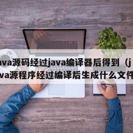 java源码经过java编译器后得到（java源程序经过编译后生成什么文件）