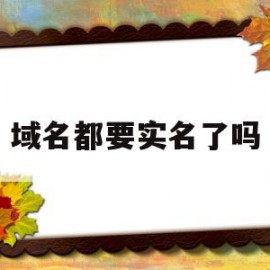 域名都要实名了吗(域名都要实名了吗知乎)