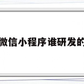 微信小程序谁研发的(微信小程序谁研发的最好)