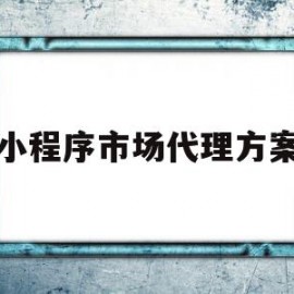 小程序市场代理方案(小程序代理是做什么的)