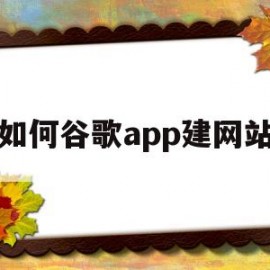 如何谷歌app建网站(谷歌怎么建网站)