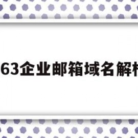 263企业邮箱域名解析(企业邮箱域名解析多久能收到邮件)