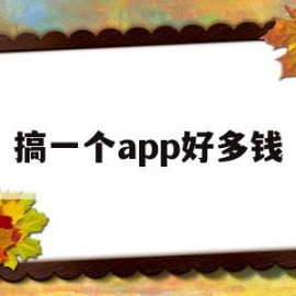 搞一个app好多钱(搞一个app好多钱怎么办)