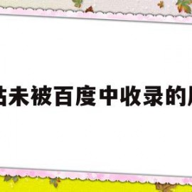 关于网站未被百度中收录的原因的信息