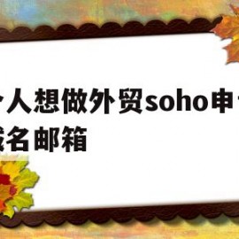 包含个人想做外贸soho申请域名邮箱的词条