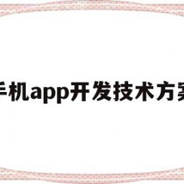 手机app开发技术方案(手机app开发技术方案模板)