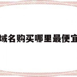 关于域名购买哪里最便宜的信息