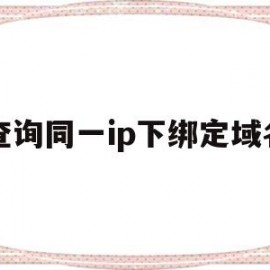 查询同一ip下绑定域名(同ip地址域名查询)