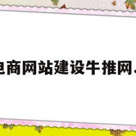 电商网站建设牛推网.y(牛推网络科技有限公司招聘信息)