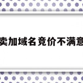 卖加域名竞价不满意的简单介绍