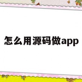 怎么用源码做app(源代码app制作流程)