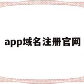 app域名注册官网(app域名注册官网下载)