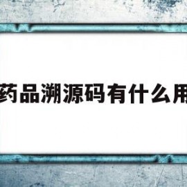 药品溯源码有什么用(药品溯源码在哪里查询)