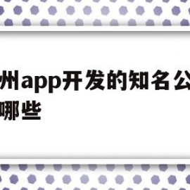 关于郑州app开发的知名公司有哪些的信息