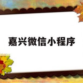 嘉兴微信小程序(嘉兴微信号)