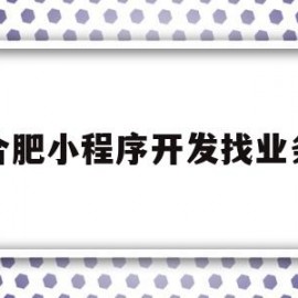 合肥小程序开发找业务(合肥微信小程序开发的公司)