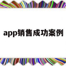 app销售成功案例(app销售成功案例怎么写)