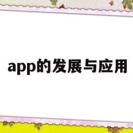 app的发展与应用的简单介绍