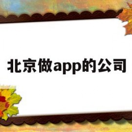 北京做app的公司(北京十大app开发公司排名)