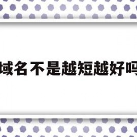 域名不是越短越好吗(域名不是越短越好吗对吗)