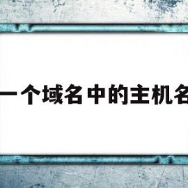 一个域名中的主机名(域名当中的主机名)