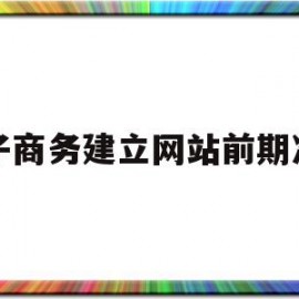 电子商务建立网站前期准备(电子商务网站建设的一般流程中包括)