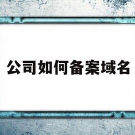 公司如何备案域名(公司如何备案域名登记)