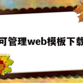 可管理web模板下载的简单介绍