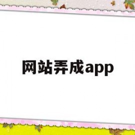 网站弄成app(网站转化成app)