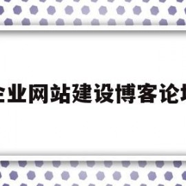 企业网站建设博客论坛(企业网站建设需了解什么)