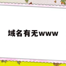 关于域名有无www的信息