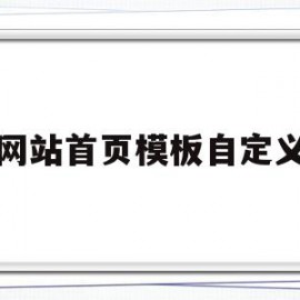 网站首页模板自定义的简单介绍