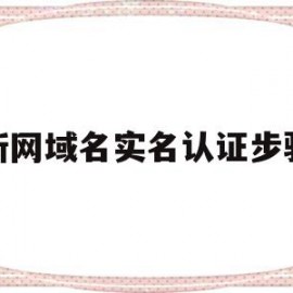 新网域名实名认证步骤(新网域名实名认证步骤是什么)