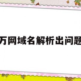 万网域名解析出问题(网络域名解析错误是什么意思)