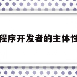 小程序开发者的主体性质(小程序开发者的主体性质是什么)