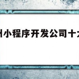 随州小程序开发公司十大排名(随州小程序开发公司十大排名有哪些)