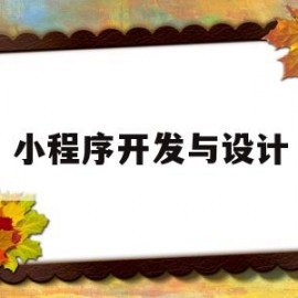 小程序开发与设计(小程序开发与设计广东职业院校大赛证书怎么领取)