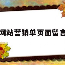 网站营销单页面留言(网站营销单页面留言怎么写)