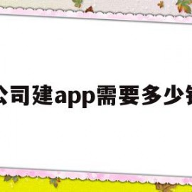 公司建app需要多少钱(创建一款app需要投资多少钱)