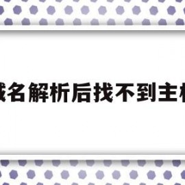 域名解析后找不到主机(域名解析后找不到主机了)