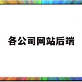 各公司网站后端(网站后端用什么软件)