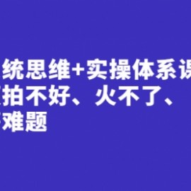 短视频系统思维+实操体系课：解决视频拍不好、火不了、做不精等难题